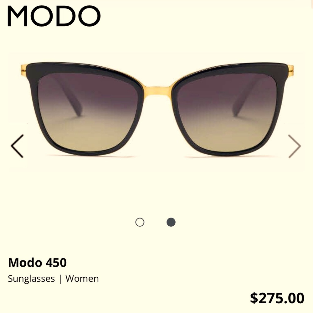 Women's Modo Black and Gold Designer Sunglasses